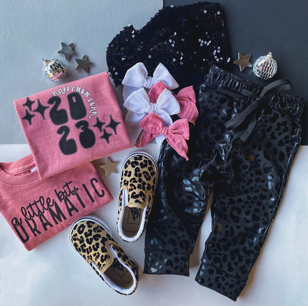 Pleather Leopard Girl's Joggers