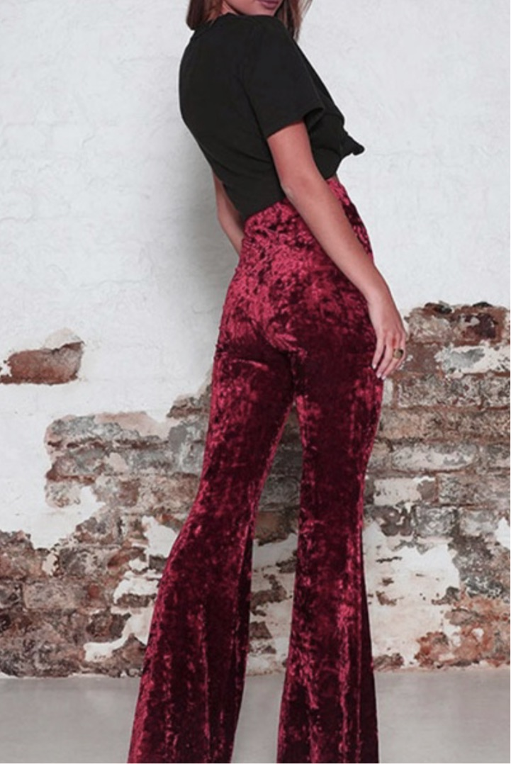 Velvet Flare Pants