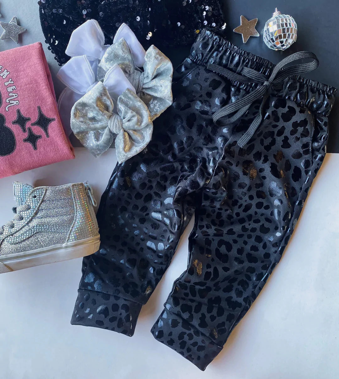 Pleather Leopard Girl's Joggers