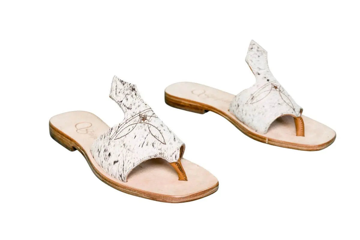 Luciana Cowhide Flip Flop Sandals – Size 8