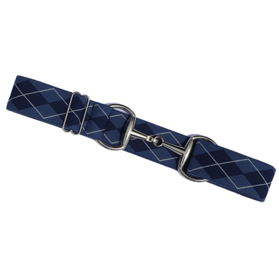 Snaffle Comfort Fit Belt - Blue Argyle