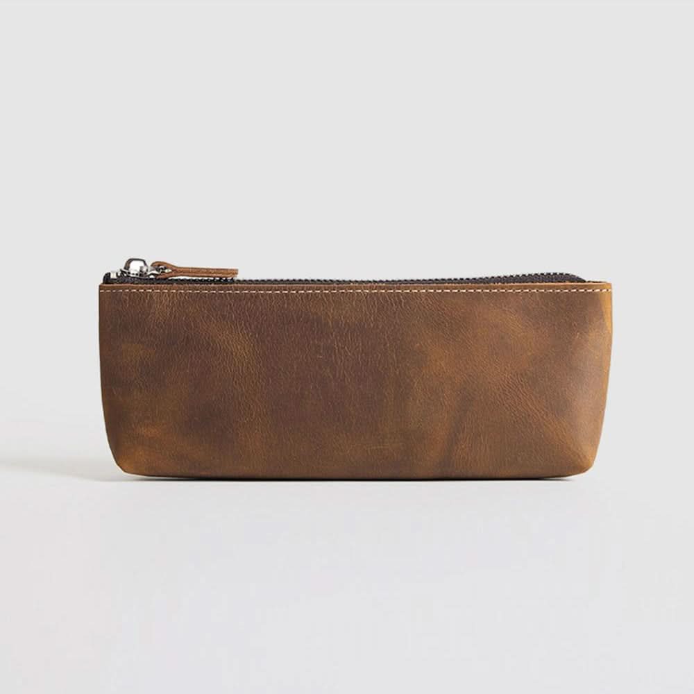 The Pallavi | Handmade Leather Pencil Case - Leather Makeup Bag