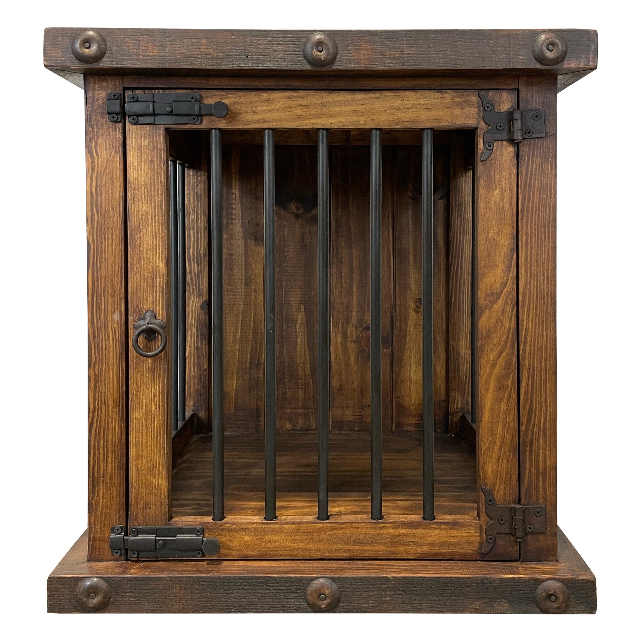 Oasis Small Rustic Dog Wood Kennel in Dark Wax