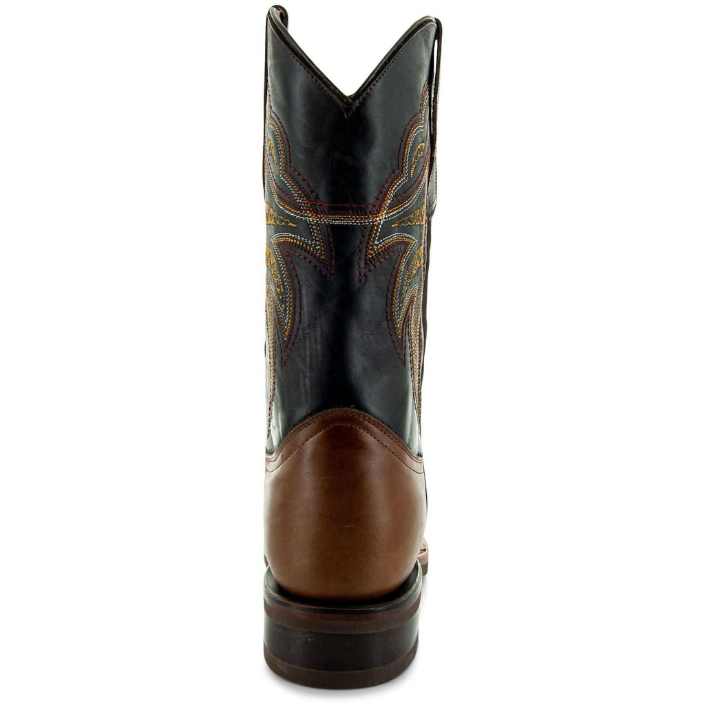 Miel Square Toe Leather Cowboy Boots H4002