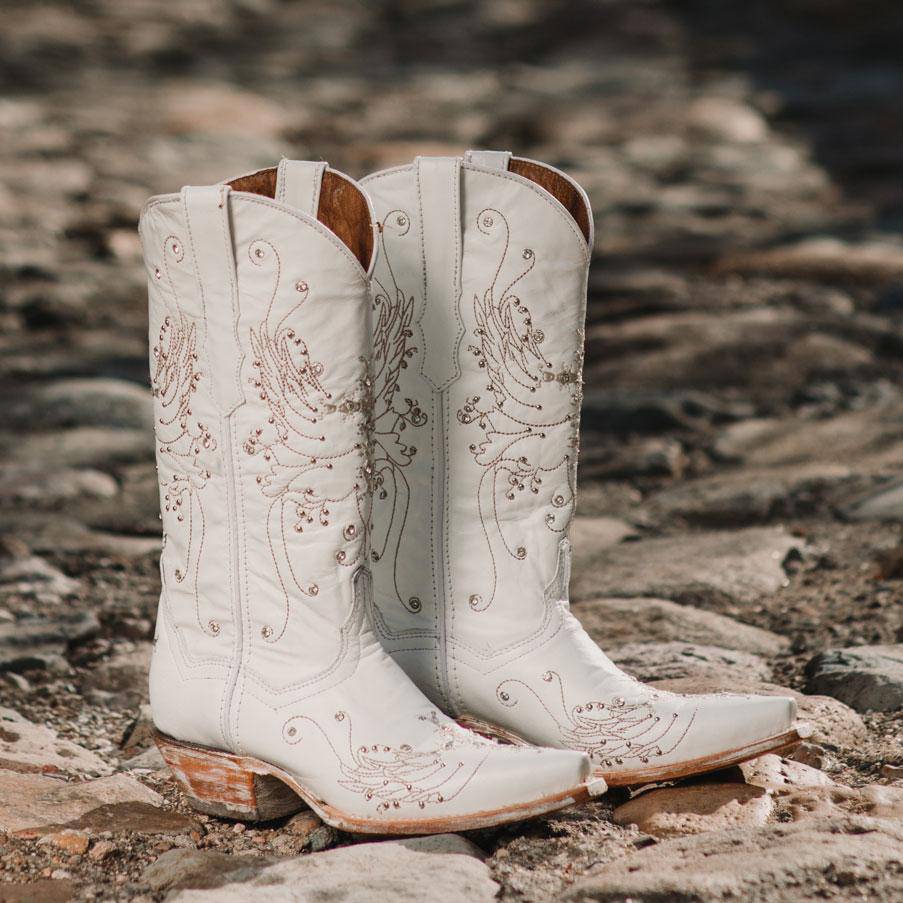 White Rhinestone Cowgirl Women's Boots (Wedding Cowgirl Boots)
