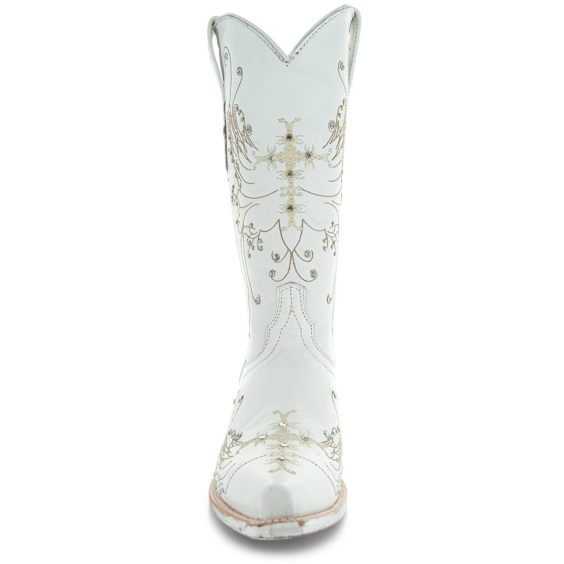 White Rhinestone Cowgirl Women's Boots (Wedding Cowgirl Boots)