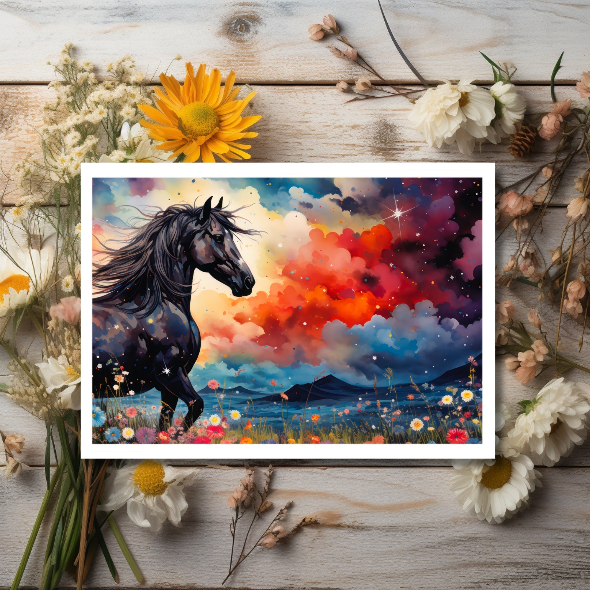 Ethereal Equine Elegance Greeting Card
