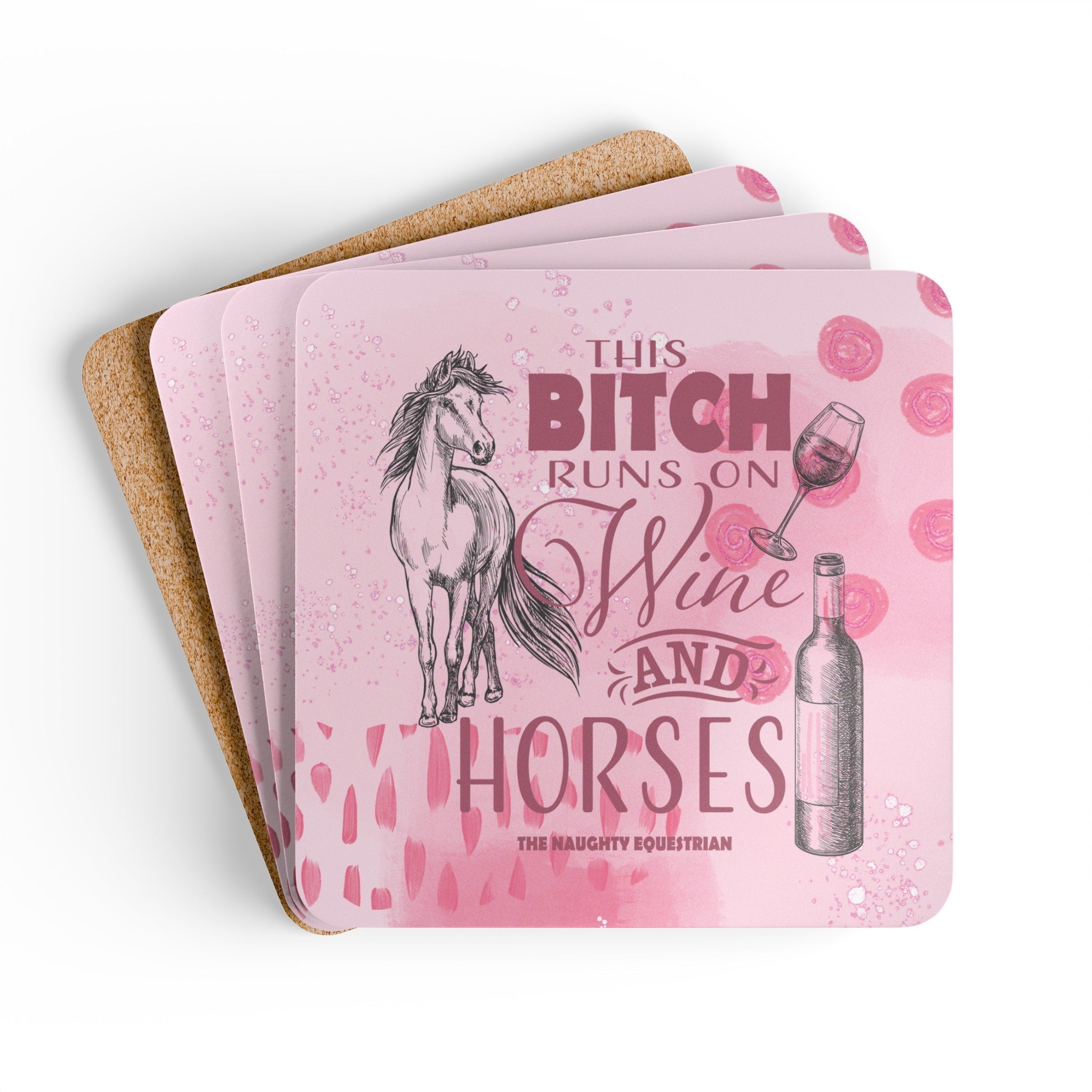 Runs on Wine and Horses Western Coaster Set