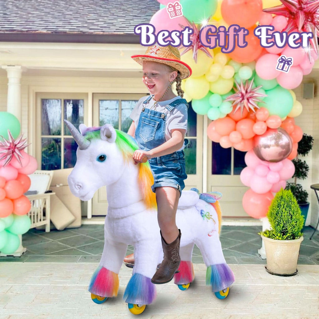 Unicorn Rodeo Ride Model X Ride on Rainbow Unicorn for Age 4-7 – Crutcher's Western