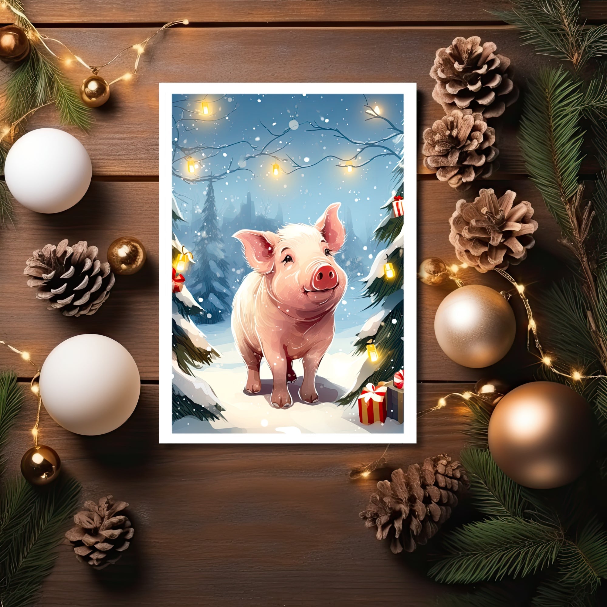 Have a Hoggy Holiday Christmas Holiday Greeting Card