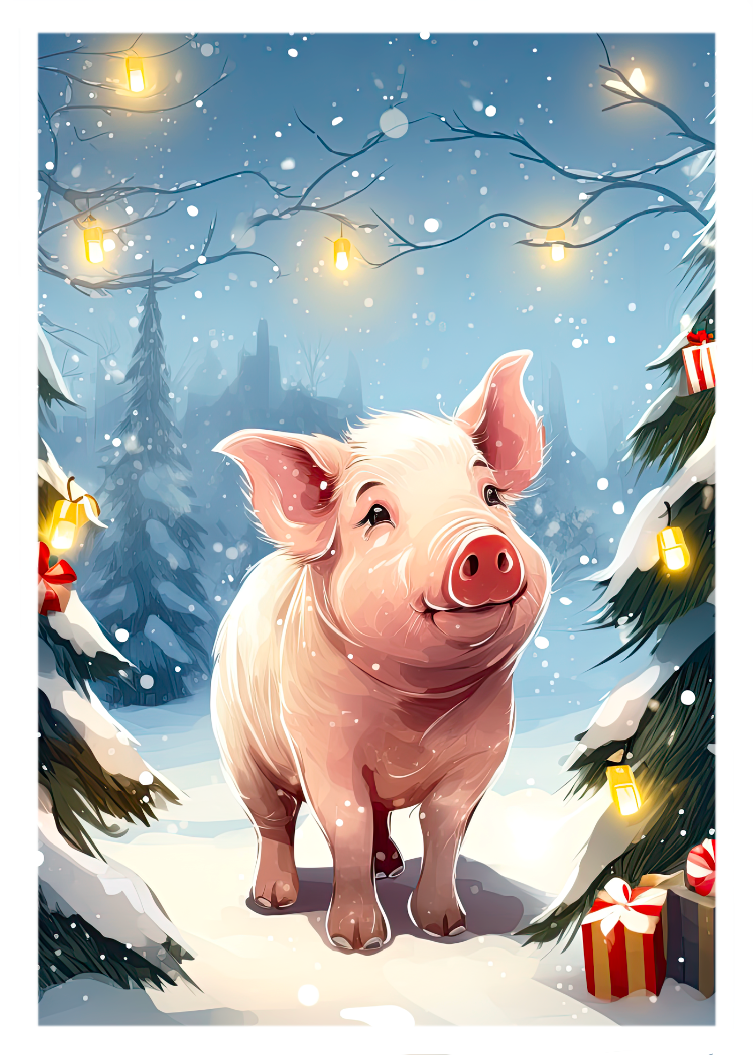 Have a Hoggy Holiday Christmas Holiday Greeting Card