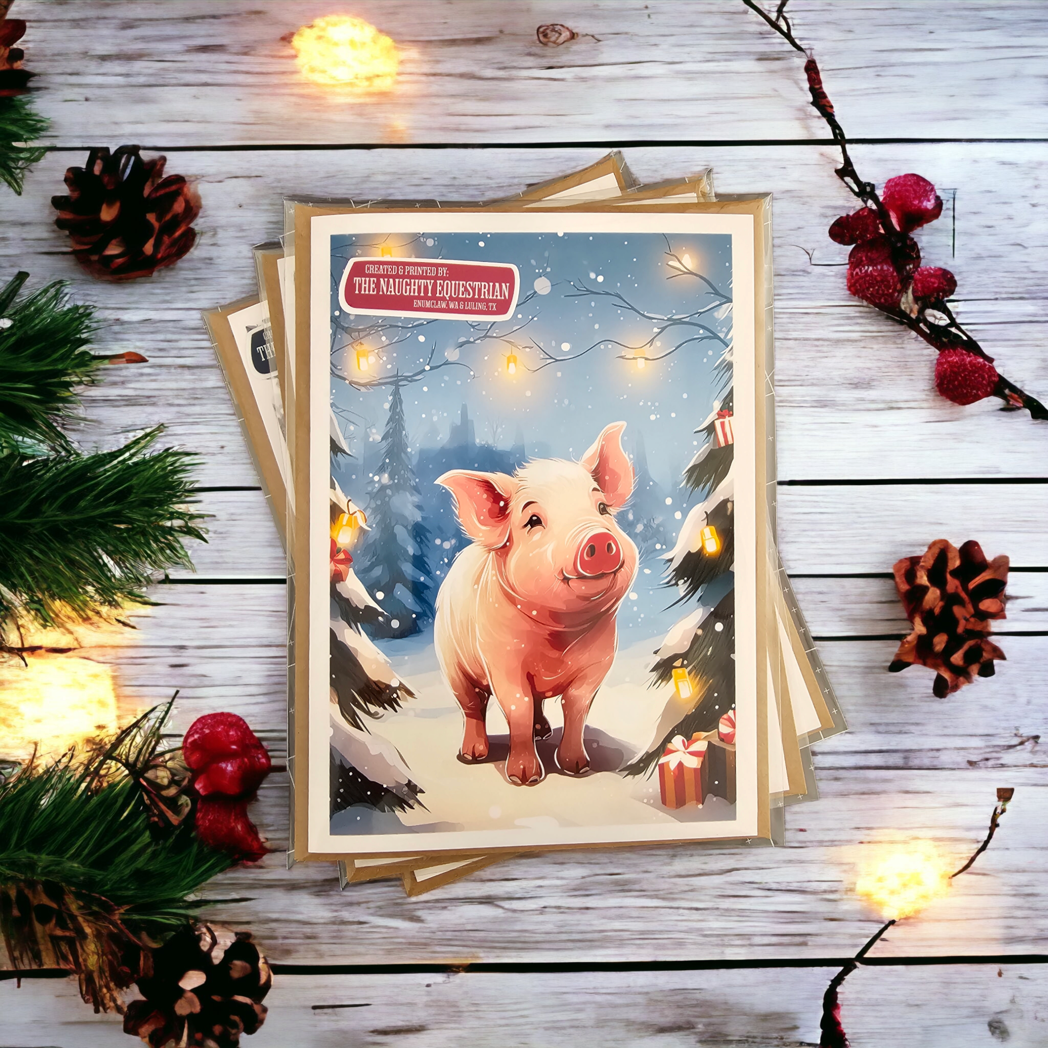 Have a Hoggy Holiday Christmas Holiday Greeting Card